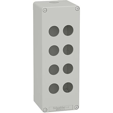 Harmony xap, xb2 sl, estación de control vacía, aleación de zinc, gris, m25, 8 orificios 22mm, 80 x 220 x 77