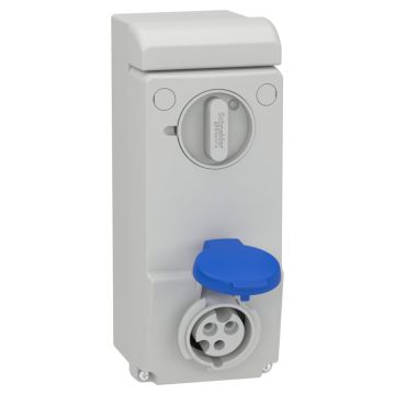 Unika interlocked socket - 16 a - 2p + e - 200...250 v ac - ip44 - wall