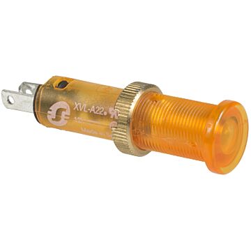 Luz piloto ø8 - ip40/ip65 - amarillo naranja - led cubierto incluido - 24v - rápidoon