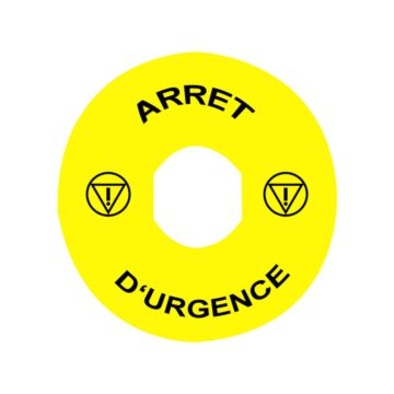 Etiqueta arret durgence 90mm.