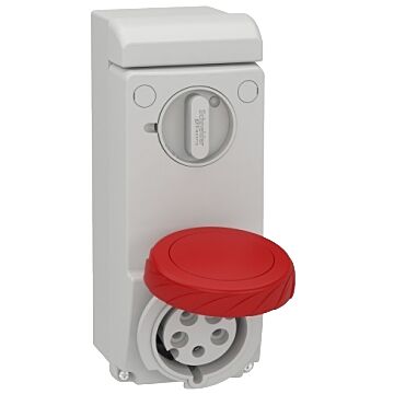 Unika interlocked socket - 32 a - 3p + n + e - 380...415 v ac - ip65 - wall