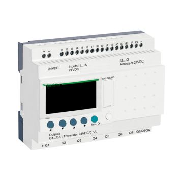 Relé inteligente modular zelio logic - 26 i o - 24 v dc - reloj - pantalla
