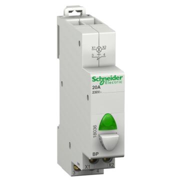 Pulsador bp simple gris con indicador luminoso verde