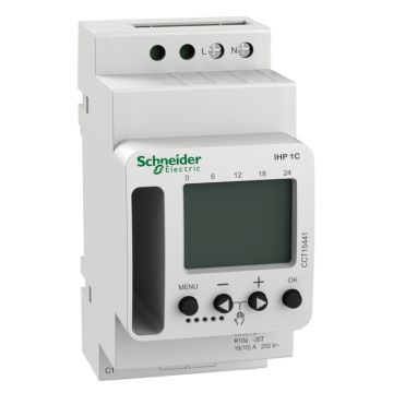 Interruptor horario programable digital de 2.5 módulos,  1 canal 16 a