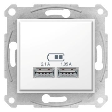 Cargador doble usb 2,100ma blanco