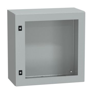 Spacial crn puerta transparente sin placa de montaje h600xw600xd300 ip66 ik08 ral7035..
