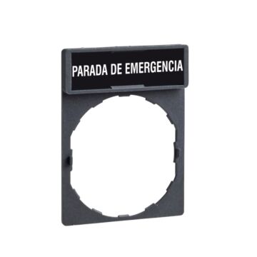 Portaetiquetas 30x40 etiqueta fondo negro/rojo emergencia