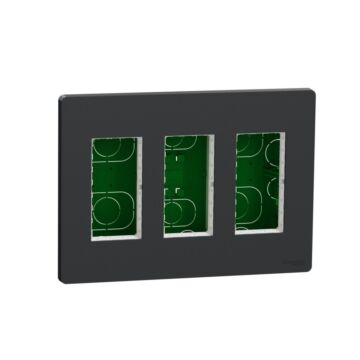 New unica system +, puesto de trabajo 3 columnas empotrar antracita