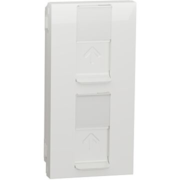 New unica, carátula para rj45 huella keystone/systimax, 4 módulos, polar