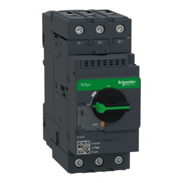 Motor circuit breaker, tesys gv3, 3p, 80 a, magnetic, rotary handle, everlink terminals