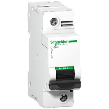 Magnetotérmico, acti9 c120n, 1p, 100 a, c curva, 10000 a (iec 60898-1), 10 ka (iec 60947-2)
