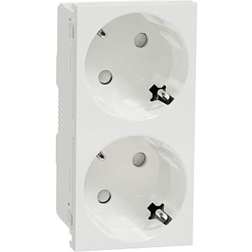 New unica system +, base schuko doble polar sin tornillo