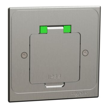 New unica system+ - base suelo enchufe 2p+t xs cuadrada con tapa
