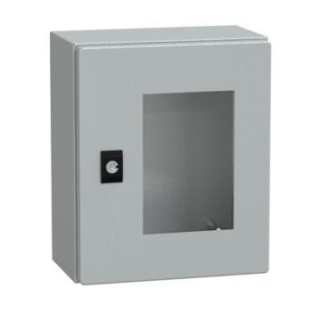 Spacial crn puerta transparente sin placa de montaje h300xw250xd150 ip66 ik10 ral7035..