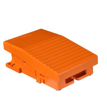 Interruptor de pedal único xpe-r – sin tapa – metálico – naranja - 2nc+2no