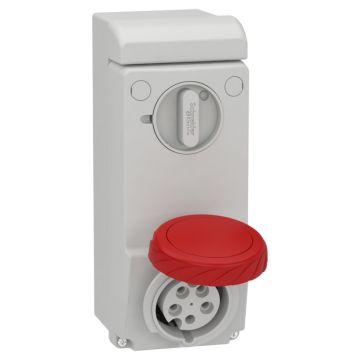 Unika interlocked socket - 16 a - 3p + n + e - 380...415 v ac - ip65 - wall