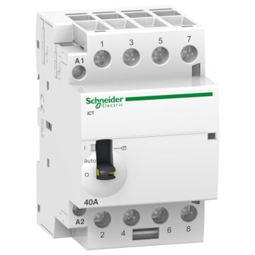 Contactor modular acti9 ict 40 a 3 p 3 na 230/240v ca con mando manual