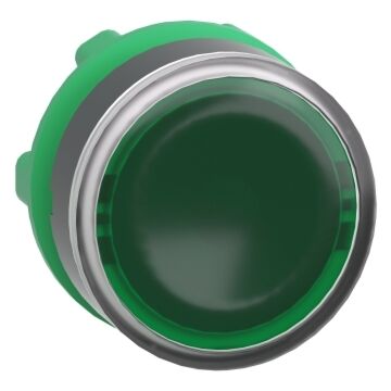 Cabeza pulsador rasante transparente verde