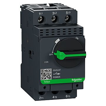Disjuntor-motor magnético gv2l 2,5a 50ka