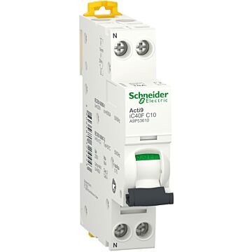 Acti9 ic40f - interruptor magnetotérmico - 1p+n - 10a - curva c - 6ka