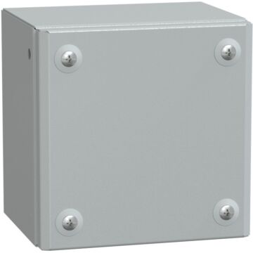 Caja industrial de acero con puerta ciega, panelset sbm,  h150xw150xd120 ip66 ik10 ral 7035