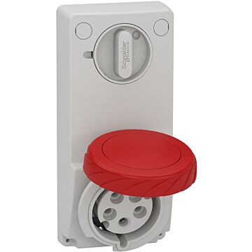 Unika interlocked socket - 32 a - 3p + n + e - 380...415 v ac - ip65 - panel