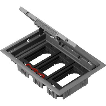 Optiline 45 - caja de suelo para 3 módulos dobles