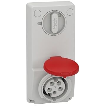 Unika interlocked socket - 16 a - 3p + n + e - 380...415 v ac - ip44 - panel