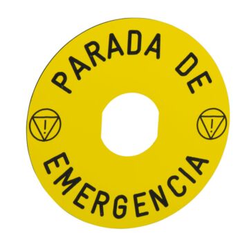Etiqueta parada de emergencia 90mm