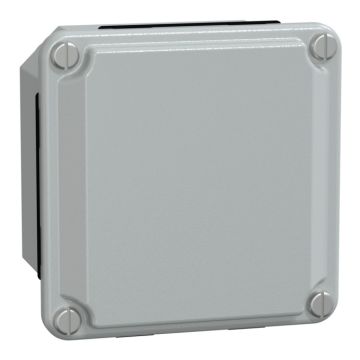 Caja industrial metálica - tapa baja-  alt85xanch85xprof49 - ip55 - gris ral 7035