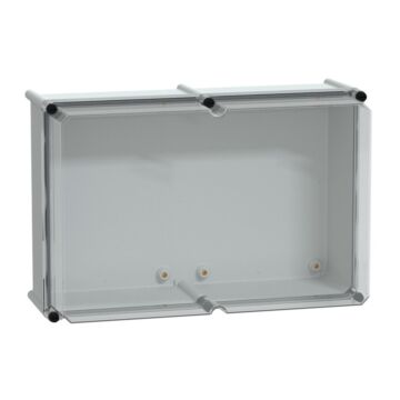 Pls box, polyester rear, transparent pc cover ip65 36x54x23cm ((*))