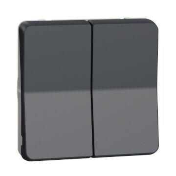 Mureva styl pulsador de persianas estanco para instalación en superficie gris