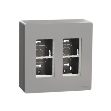 New unica system +, puesto de trabajo 2 columnas superficie aluminio