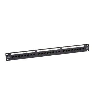 Panel 19" 1u con 24 rj45 categoría 5e utp keystone