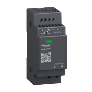 Fuente de alimentación regulada, 100-240v ac, 12v 2.1 a, monofásica, modular