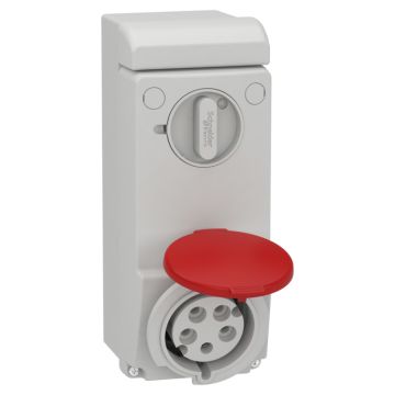 Unika interlocked socket - 32 a - 3p + n + e - 380...415 v ac - ip44 - wall