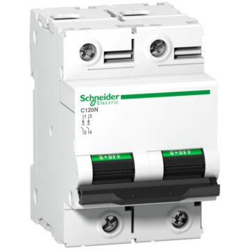 Magnetotérmico, acti9 c120n, 2p, 80 a, c curva, 10000 a (iec 60898-1), 10 ka (iec 60947-2)