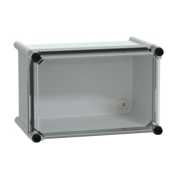 Pls box, polyester rear, transparent pc cover ip65 18x27x18cm ((*))