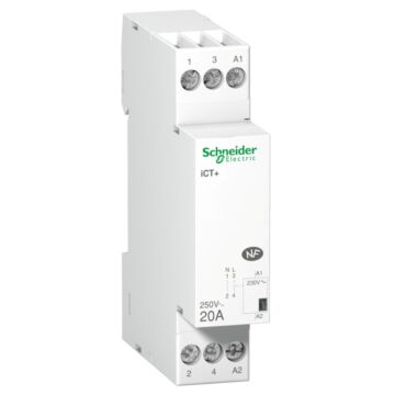 Contactor modular silencioso acti9 ct+ 20 a 2p 1 a + n