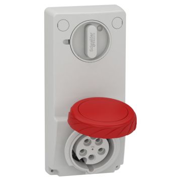 Unika interlocked socket - 16 a - 3p + n + e - 380...415 v ac - ip65 - panel