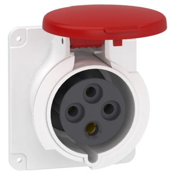 Pratika socket - fast - straight - 32a - 3p + e - 380...415 v ac - panel
