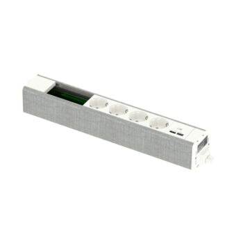 Módulo 4 schuko + usb a y c + vdi blanco / aluminio