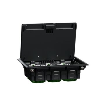New unica system +, caja de suelo l para 3 módulos dobles