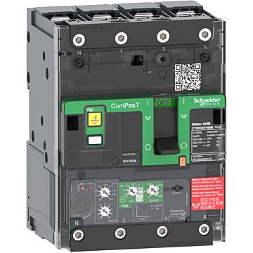 Interruptor automatico compact nsxm100e 16ka ac 4p 100a micrologic 4.1 busbar