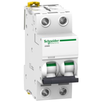 Interruptor magnetotérmico; acti9 ic60n; 2p; 10 a; curva c; 66000 a/10 ka