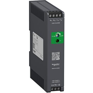 Fuente de alimentación regulada, 100-240v ac, 12v 6.2 a, monofásica, optimizada