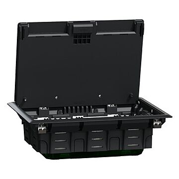 New unica system +, caja de suelo l para 4 módulos dobles