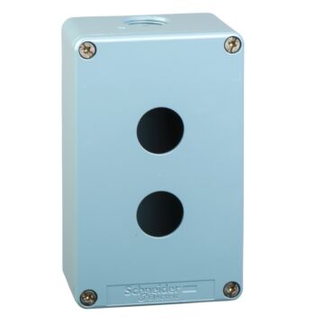 Caja metálica ip65 2 taladros diámetro 22,2 profundidad 49mm azul