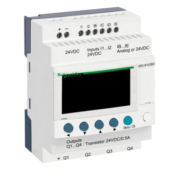 Relé inteligente modular zelio logic - 10 i o - 24 v dc - reloj - pantalla
