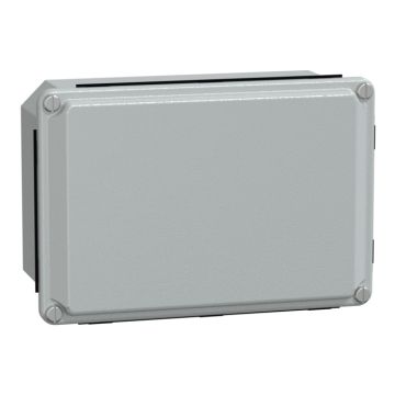 Caja industrial metálica - tapa baja- alt155xanch105xprof61 - ip55 - gris ral 7035